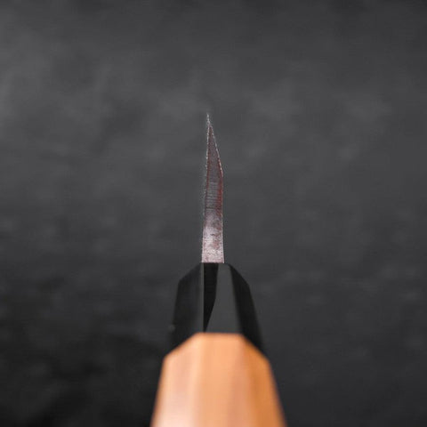 Deba Left Hand AUS-10 Polished Buffalo Teak Handle 180mm (7”)-[Musashi]-[Japanese-Kitchen-Knives]