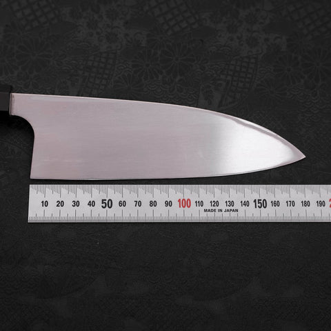 Deba Left Hand AUS-10 Polished Buffalo Teak Handle 180mm (7”)-[Musashi]-[Japanese-Kitchen-Knives]
