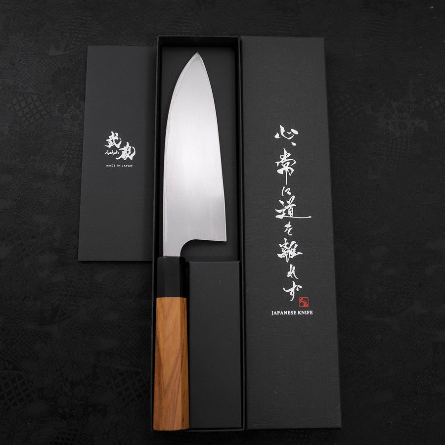 出刃 左利き AUS-10 磨き 水牛チーク柄 180mm – MUSASHI