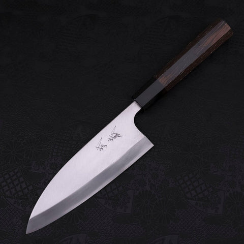 Deba Left Hand AUS-10 Polished Buffalo Wenge Handle 165mm (6.5”)-[Musashi]-[Japanese-Kitchen-Knives]