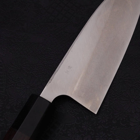 Deba Left Hand Silver Steel #3 Kasumi Buffalo Ebony Handle 165mm (6.5”)-[Musashi]-[Japanese-Kitchen-Knives]