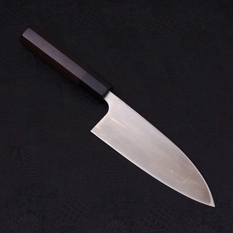 Deba Left Hand Silver Steel #3 Kasumi Buffalo Ebony Handle 165mm (6.5”)-[Musashi]-[Japanese-Kitchen-Knives]