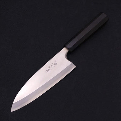 Deba Left Hand Silver Steel #3 Kasumi Buffalo Ebony Handle 180mm-Silver steel #3-Polished-Japanese Handle-[Musashi]-[Japanese-Kitchen-Knives]
