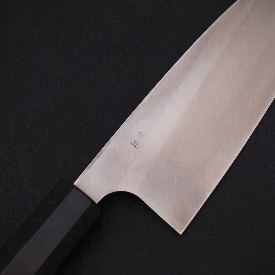 Deba Left Hand Silver Steel #3 Kasumi Buffalo Ebony Handle 180mm-Silver steel #3-Polished-Japanese Handle-[Musashi]-[Japanese-Kitchen-Knives]