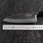 Deba Left Hand White Steel #2 Kurouchi Tsuchime Cherry Handle 165mm (6.5”)-[Musashi]-[Japanese-Kitchen-Knives]