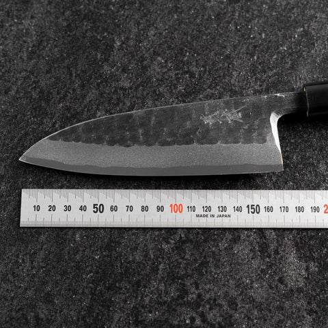 Deba Left Hand White Steel #2 Kurouchi Tsuchime Cherry Handle 165mm (6.5”)-[Musashi]-[Japanese-Kitchen-Knives]