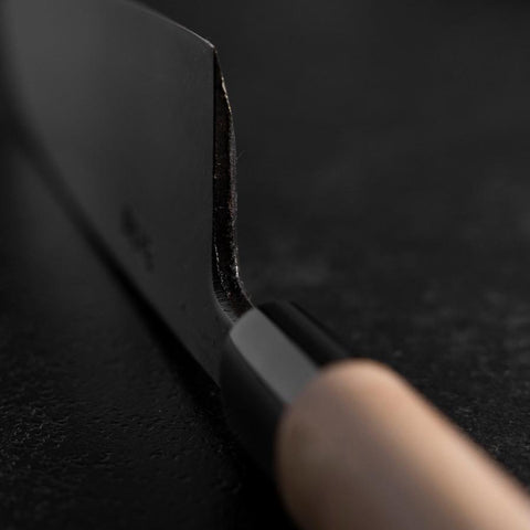 Deba Left Hand White Steel #2 Kurouchi Tsuchime Cherry Handle 165mm-[Musashi]-[Japanese-Kitchen-Knives]