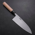 Deba Left Hand White Steel #2 Kurouchi Tsuchime Cherry Handle 180mm (7”)-[Musashi]-[Japanese-Kitchen-Knives]
