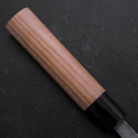 Deba Left Hand White Steel #2 Kurouchi Tsuchime Cherry Handle 180mm (7”)-[Musashi]-[Japanese-Kitchen-Knives]