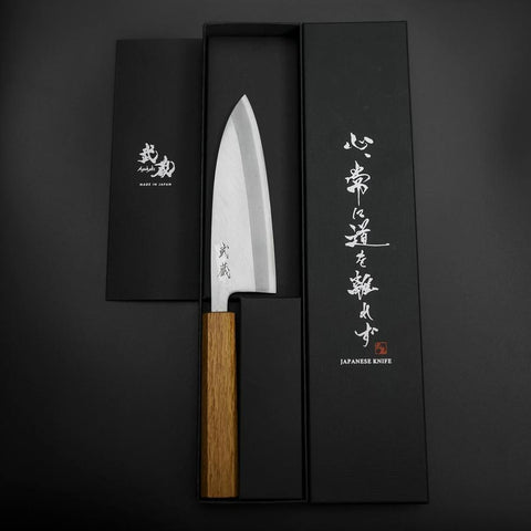 Deba SK Steel Kasumi Oak Handle 150mm-[Musashi]-[Japanese-Kitchen-Knives]