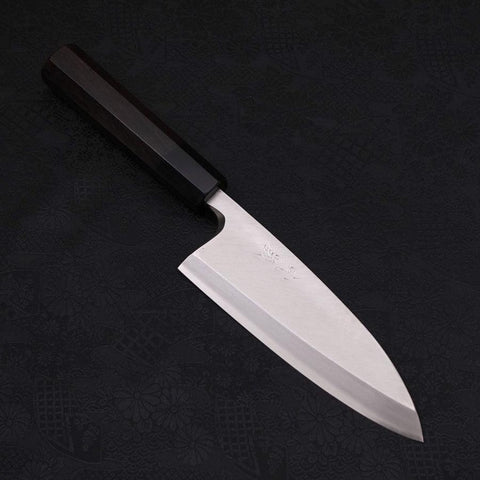 Deba Silver Steel #3 Kasumi Buffalo Ebony Handle 165mm (6.5”)-[Musashi]-[Japanese-Kitchen-Knives]