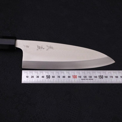 Deba Silver Steel #3 Kasumi Buffalo Ebony Handle 180mm-Silver steel #3-Polished-Japanese Handle-[Musashi]-[Japanese-Kitchen-Knives]