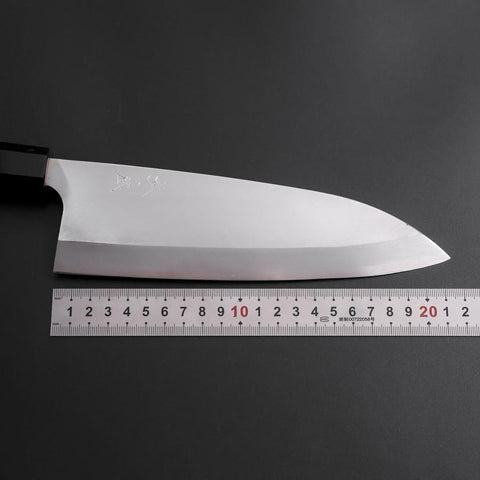 Deba Silver Steel #3 Kasumi Buffalo Ebony Handle 210mm (8.3”)-[Musashi]-[Japanese-Kitchen-Knives]