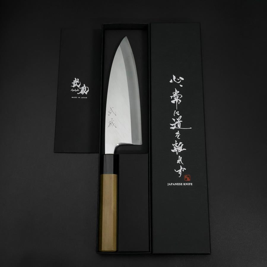出刃 銀紙3号 霞 水牛朴木柄 180mm – MUSASHI