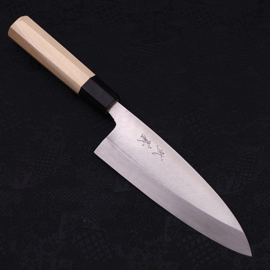 Deba Silver Steel #3 Kasumi Buffalo Magnolia Handle 180mm-Silver steel #3-Polished-Japanese Handle-[Musashi]-[Japanese-Kitchen-Knives]