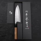 Deba Silver Steel #3 Kasumi Buffalo Teak Handle 165mm (6.5”)-[Musashi]-[Japanese-Kitchen-Knives]