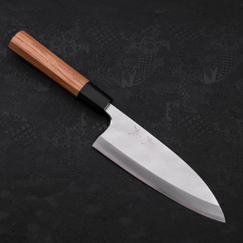 Deba Silver Steel #3 Kasumi Buffalo Teak Handle 165mm (6.5”)-[Musashi]-[Japanese-Kitchen-Knives]