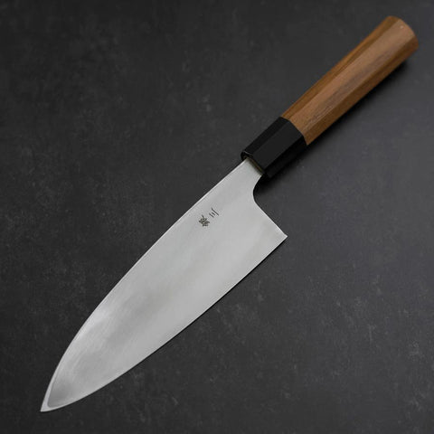 Deba Silver Steel #3 Kasumi Buffalo Teak Handle 180mm (7”)-[Musashi]-[Japanese-Kitchen-Knives]