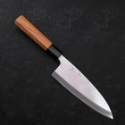Deba Silver Steel #3 Kasumi Buffalo Teak Handle 180mm (7”)-[Musashi]-[Japanese-Kitchen-Knives]