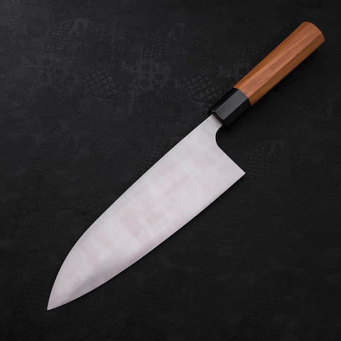 Deba Silver Steel #3 Kasumi Buffalo Teak Handle 210mm (8.3”)-[Musashi]-[Japanese-Kitchen-Knives]