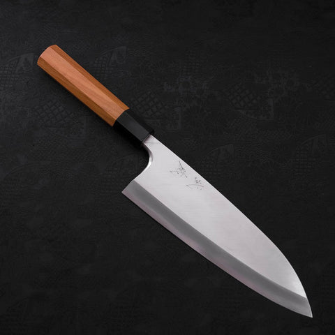 Deba Silver Steel #3 Kasumi Buffalo Teak Handle 210mm (8.3”)-[Musashi]-[Japanese-Kitchen-Knives]