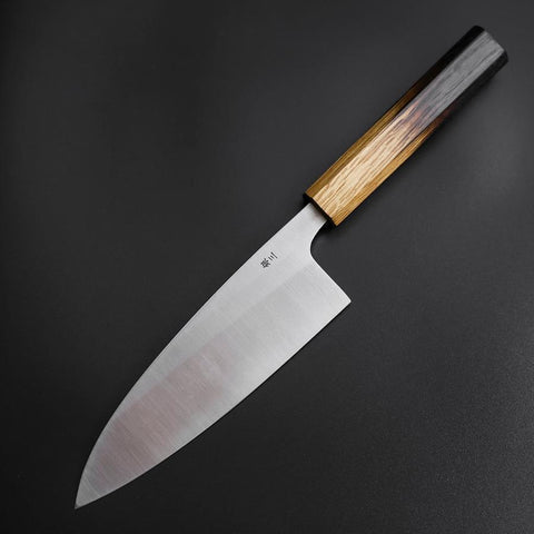 Deba Silver Steel #3 Kasumi Yaki Urushi Handle 180mm (7”)-[Musashi]-[Japanese-Kitchen-Knives]