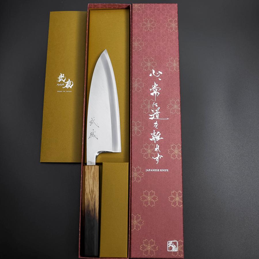 鰹武士です。 Deba Silver Steel #3 Kasumi Yaki Urushi Handle 180mm (7”) – MUSASHI