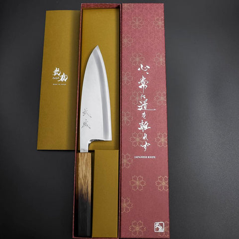 Deba Silver Steel #3 Kasumi Yaki Urushi Handle 180mm-[Musashi]-[Japanese-Kitchen-Knives]