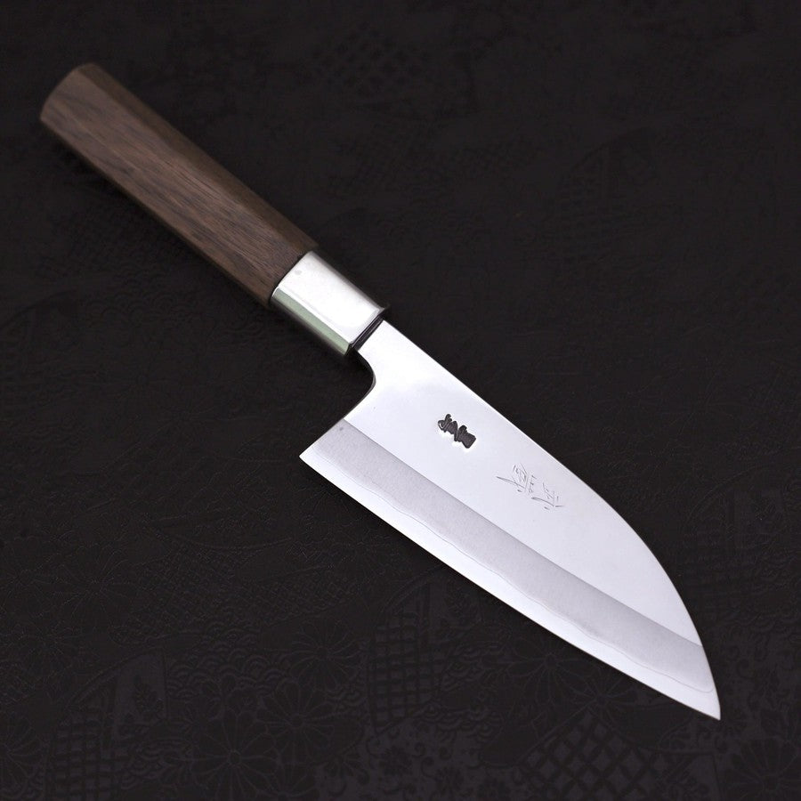 本鍛造 出刃包丁 木製ハンドル 鞘付き 出刃 銀紙3号 ウォールナッツハンドル 150mm – MUSASHI