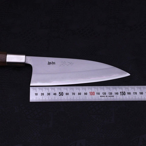 Deba Stainless Clad Blue Steel #2 Walnut Handle 165mm (6.5”)-[Musashi]-[Japanese-Kitchen-Knives]