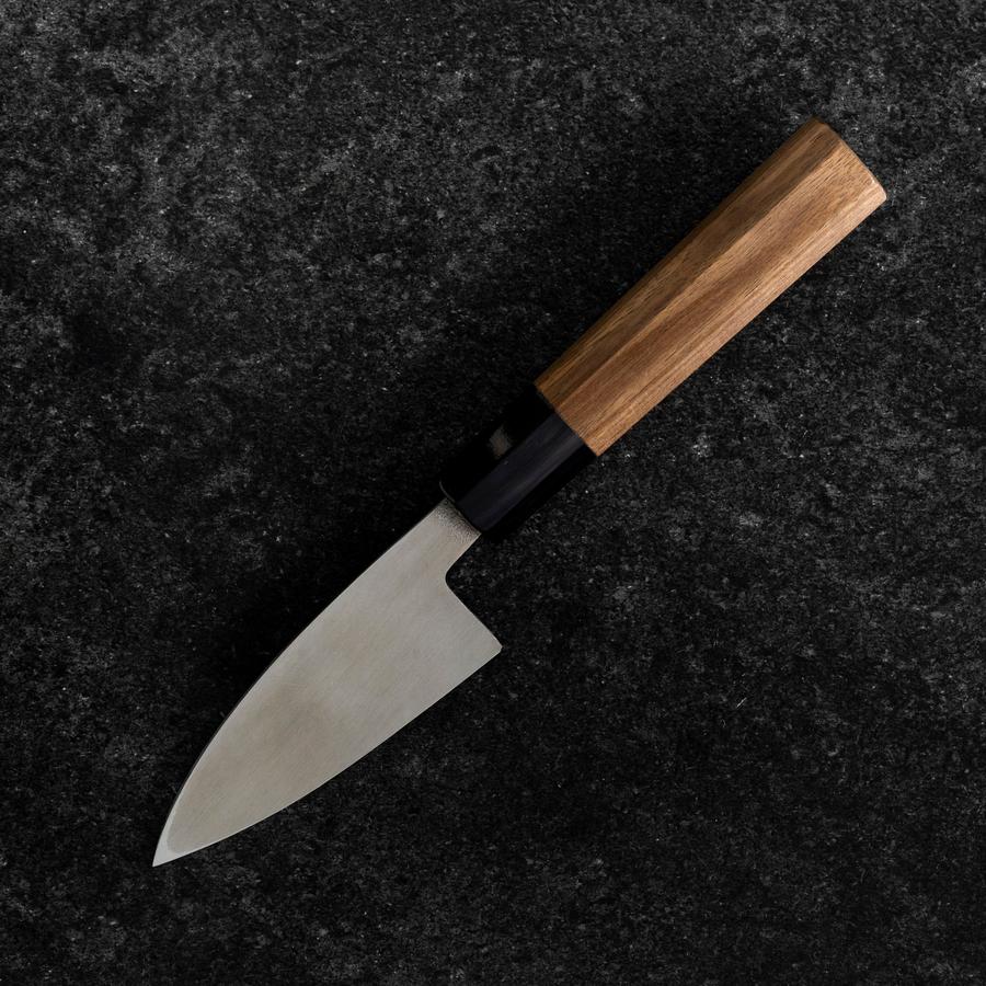 Deba VG-10 Nashiji Buffalo Walnut Handle 90mm (3.5”)-[Musashi]-[Japanese-Kitchen-Knives]