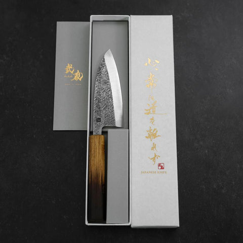Deba VG-10 Nashiji Yaki-Urushi Handle 120mm (4.7”)-[Musashi]-[Japanese-Kitchen-Knives]