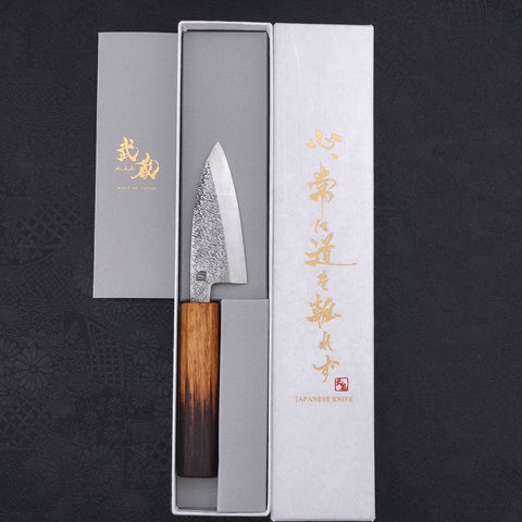 Deba VG-10 Nashiji Yaki-Urushi Handle 90mm (3.5”)-[Musashi]-[Japanese-Kitchen-Knives]