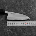 Deba White Steel #2 Kasumi Buffalo Ebony Handle 120mm-[Musashi]-[Japanese-Kitchen-Knives]
