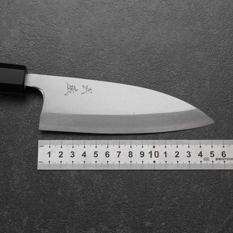 Deba White Steel #2 Kasumi Buffalo Ebony Handle 150mm-[Musashi]-[Japanese-Kitchen-Knives]