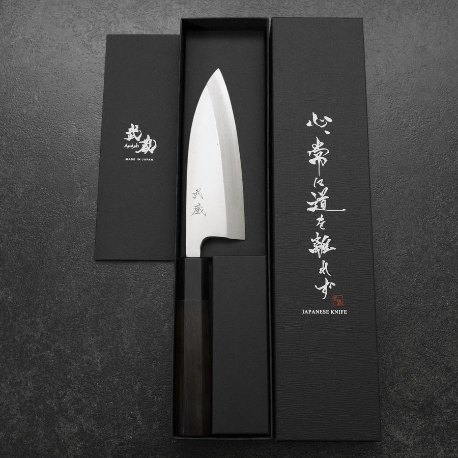 出刃包丁 白二鋼 霞 水牛黒檀柄 150mm – MUSASHI