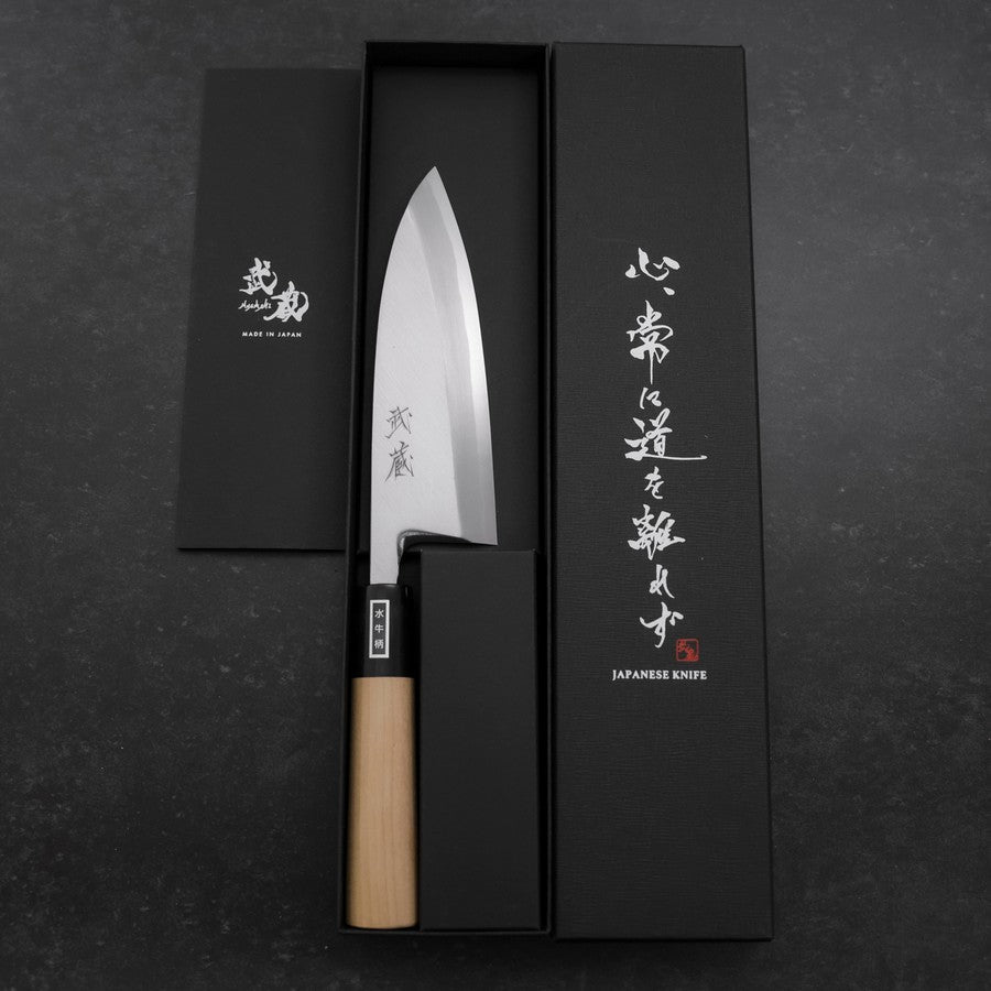 出刃 白紙2号 霞 水牛朴木柄 150mm – MUSASHI