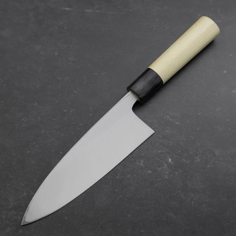 Deba White Steel #2 Kasumi Buffalo Magnolia Handle 165mm (Kurigata) (6.5”)-[Musashi]-[Japanese-Kitchen-Knives]