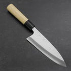 Deba White Steel #2 Kasumi Buffalo Magnolia Handle 165mm (Kurigata) (6.5”)-[Musashi]-[Japanese-Kitchen-Knives]