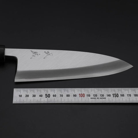 Deba White Steel #2 Kasumi Buffalo Magnolia Handle 180mm (7”)-[Musashi]-[Japanese-Kitchen-Knives]