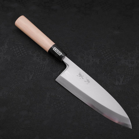 Deba White Steel #2 Kasumi Buffalo Magnolia Handle 180mm (7”)-[Musashi]-[Japanese-Kitchen-Knives]