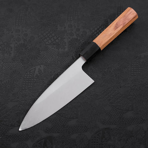 Deba White Steel #2 Kasumi Buffalo Teak Handle 150mm (5.9”)-[Musashi]-[Japanese-Kitchen-Knives]