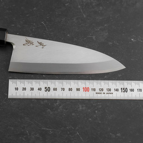 Deba White Steel #2 Kasumi Buffalo Teak Handle 150mm (5.9”)-[Musashi]-[Japanese-Kitchen-Knives]