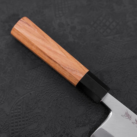 Deba White Steel #2 Kasumi Buffalo Teak Handle 180mm (7”)-[Musashi]-[Japanese-Kitchen-Knives]
