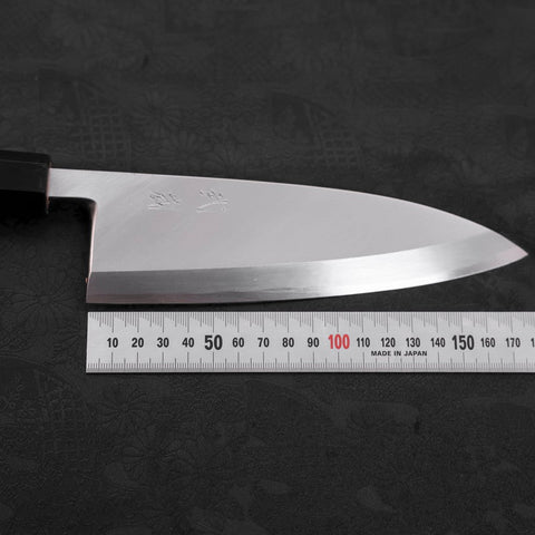 Deba White Steel #2 Kasumi Buffalo Teak Handle 180mm (7”)-[Musashi]-[Japanese-Kitchen-Knives]