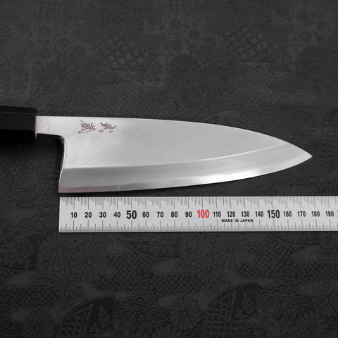 Deba White Steel #2 Kasumi Buffalo Teak Handle 180mm (7”)-[Musashi]-[Japanese-Kitchen-Knives]