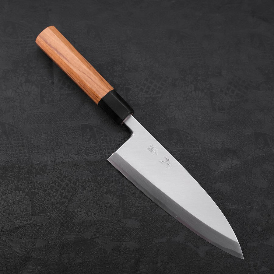 Deba White Steel #2 Kasumi Buffalo Teak Handle 180mm (7”)-[Musashi]-[Japanese-Kitchen-Knives]