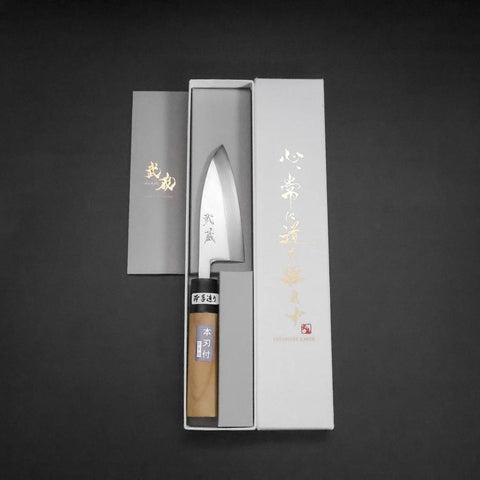Deba White Steel #2 Kasumi Cherry Handle 105mm (4.1”)-[Musashi]-[Japanese-Kitchen-Knives]