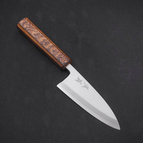 Deba White Steel #2 Kasumi Sumi Urushi Handle 120mm (4.7”)-[Musashi]-[Japanese-Kitchen-Knives]
