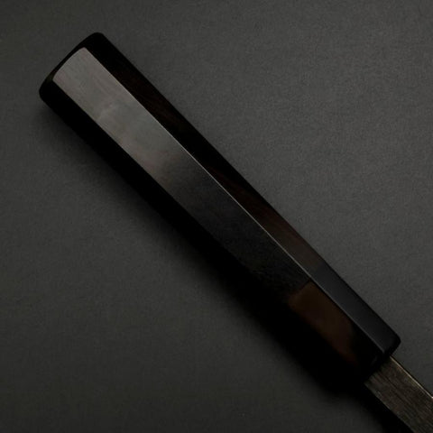 Deba White Steel #2 Kurouchi Buffalo Ebony Handle 180mm (7”)-[Musashi]-[Japanese-Kitchen-Knives]